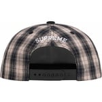Supreme Script Logo 6-Panel (SS24) - Black Plaid