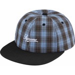 Supreme Script Logo 6-Panel (SS24) - Blue Plaid
