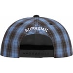 Supreme Script Logo 6-Panel (SS24) - Blue Plaid