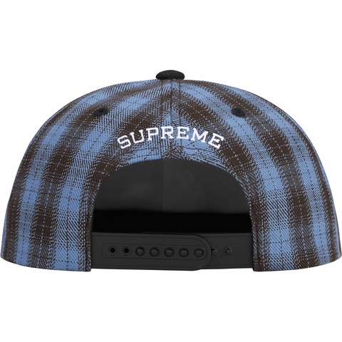 Supreme Script Logo 6-Panel - Blue Plaid