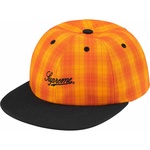 Supreme Script Logo 6-Panel (SS24) - Orange Plaid