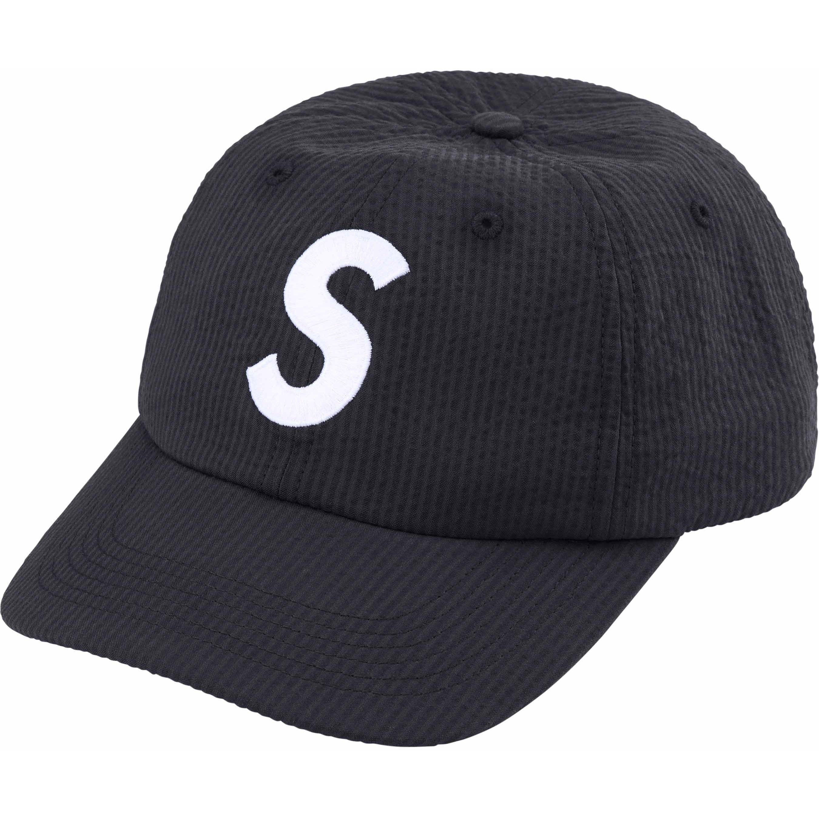 Supreme Seersucker S Logo 6-Panel (SS24) - Black - $54