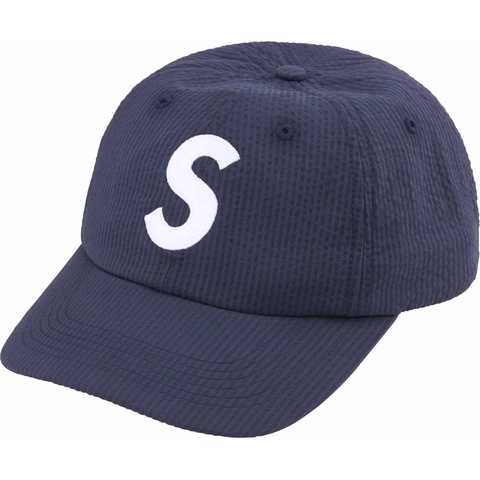 Supreme Seersucker S Logo 6-Panel ネイビー Seersucker S Logo 6-Panel - spring/summer 2024 - Supreme