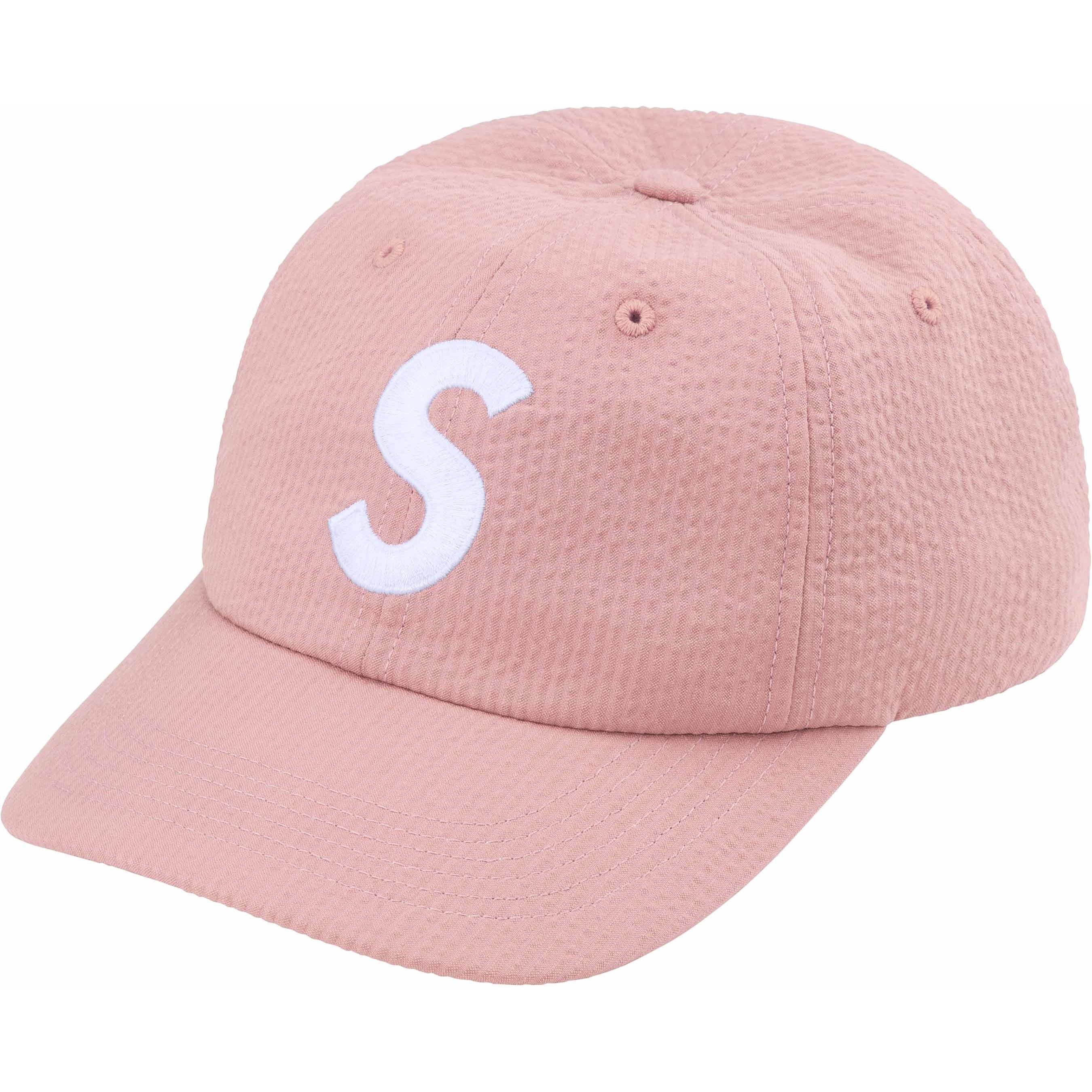 Supreme Seersucker S Logo 6-Panel (SS24) - Pink - $54