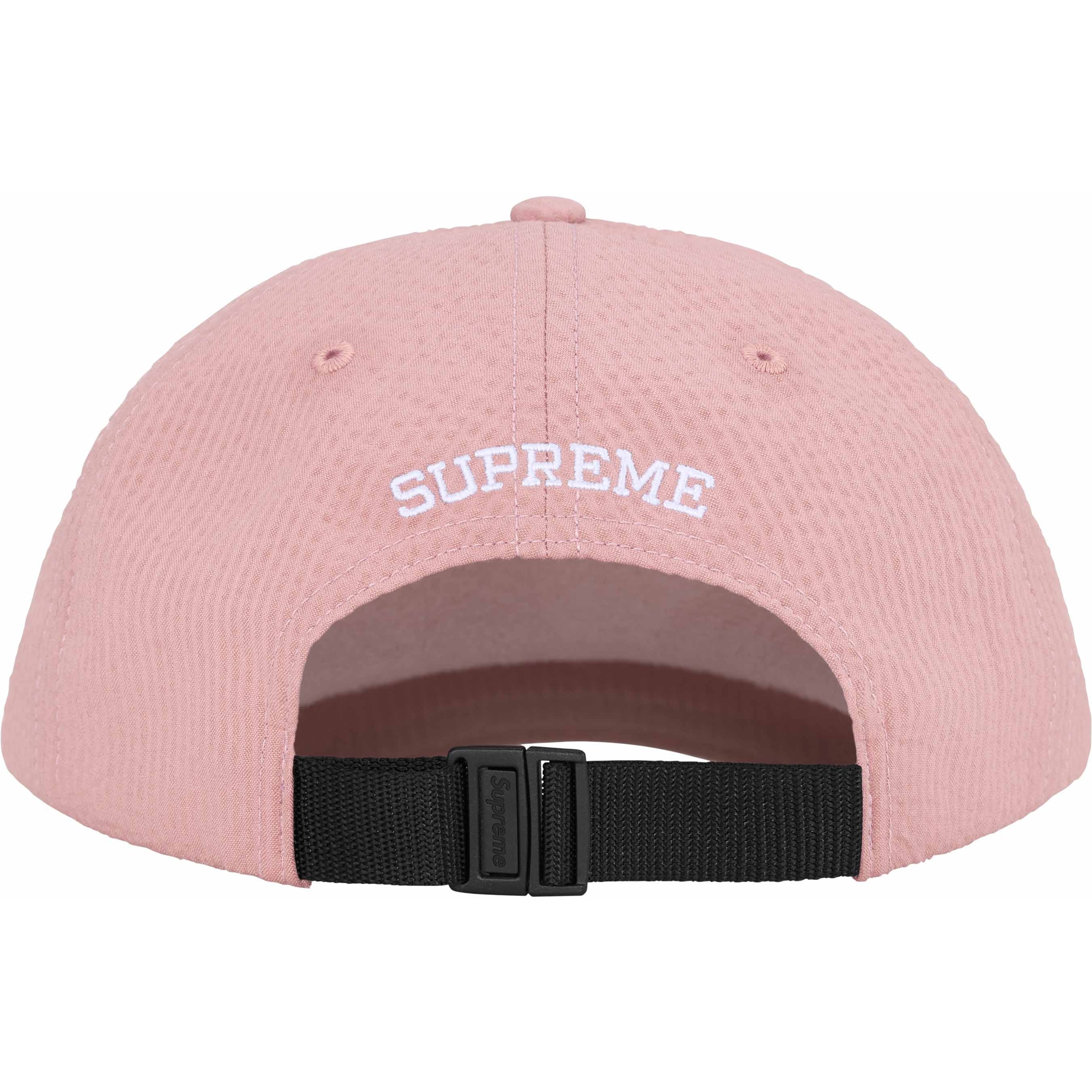 Supreme Seersucker S Logo 6-Panel (SS24) - Pink - $54