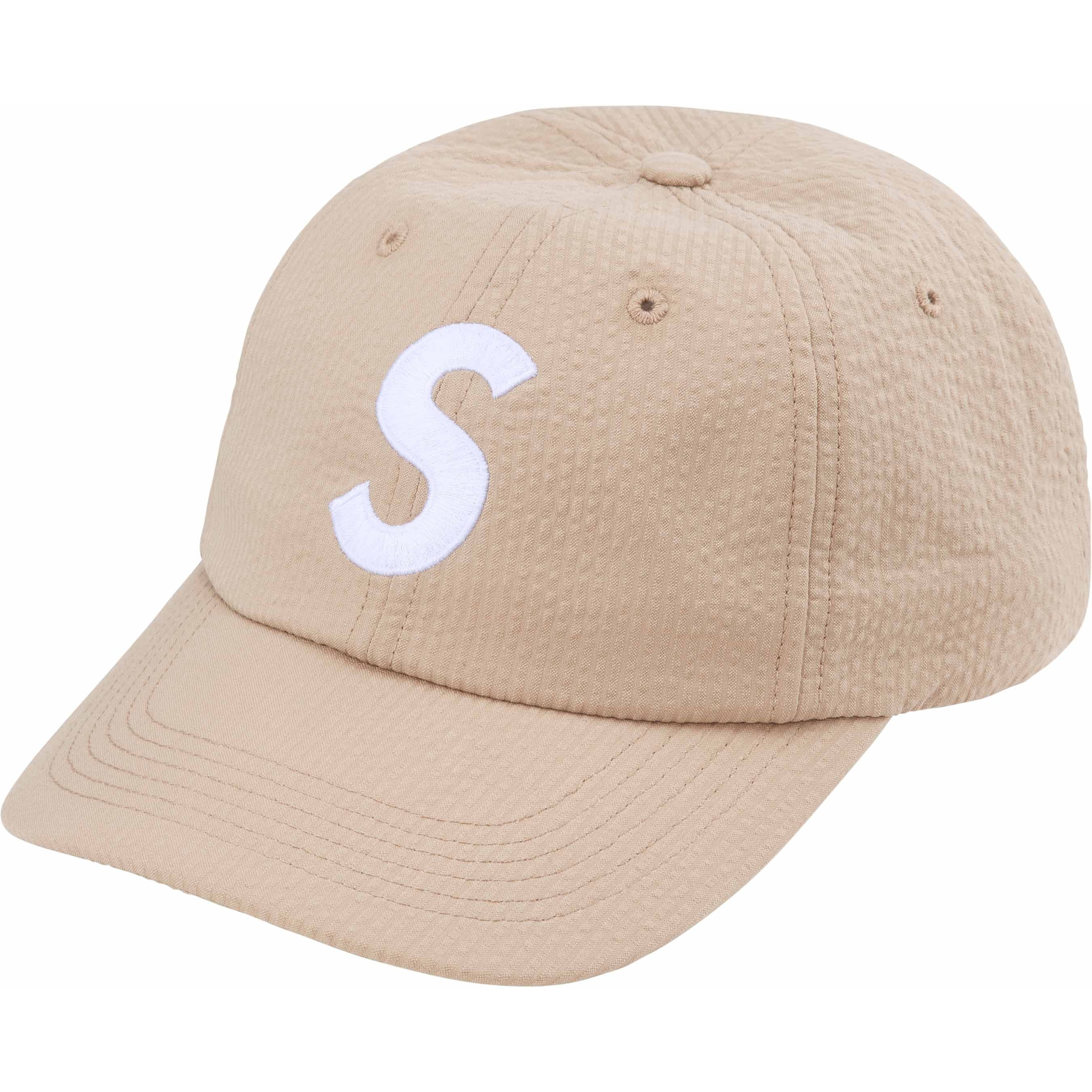 Supreme Seersucker S Logo 6-Panel (SS24) - Tan - $54