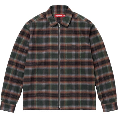 Shadow Plaid Flannel Zip Up Shirt - Supreme