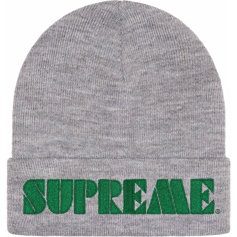 Supreme Stencil Beanie - Heather Grey