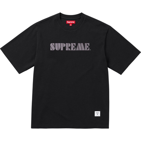 Supreme Stencil Embroidered S/S Top - Black