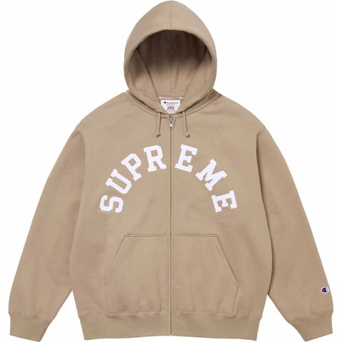 Supreme Supreme®/Champion® Zip Up Hooded Sweatshirt - Tan