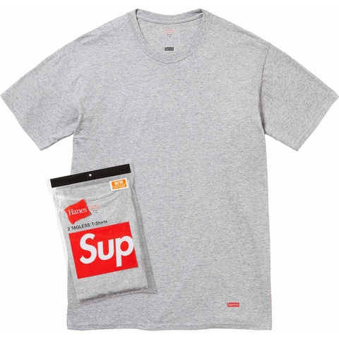 Supreme Supreme®/Hanes® Tagless Tees (2 Pack) - Heather Grey