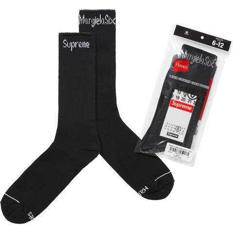 Supreme Supreme®/MM6 Maison Margiela/Hanes® Crew Socks (1 Pack) - Black