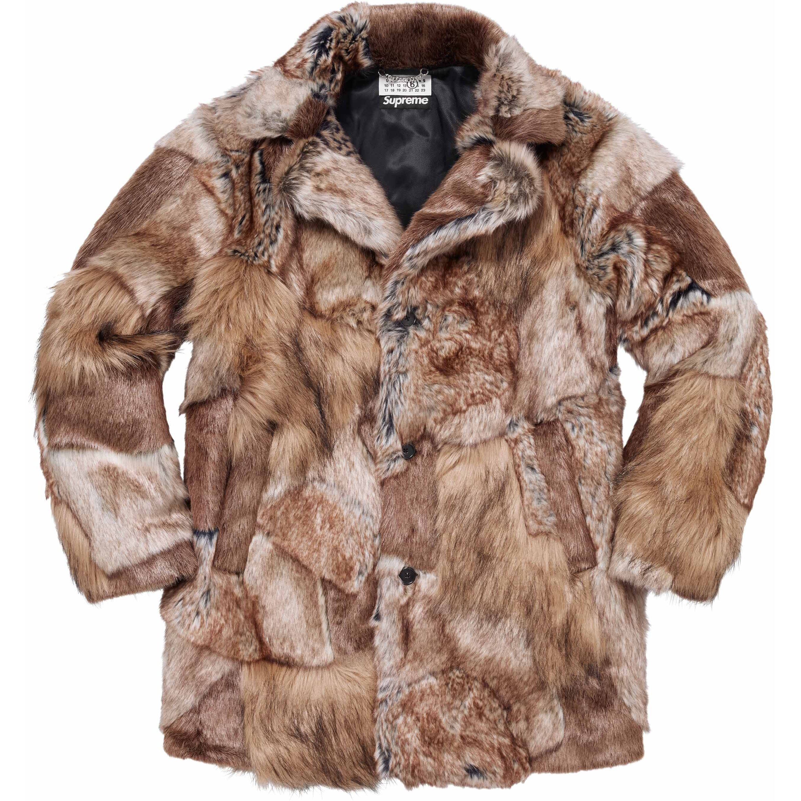 Supreme Supreme MM6 Maison Margiela Patchwork Faux Fur Coat (SS24) - Brown - $998