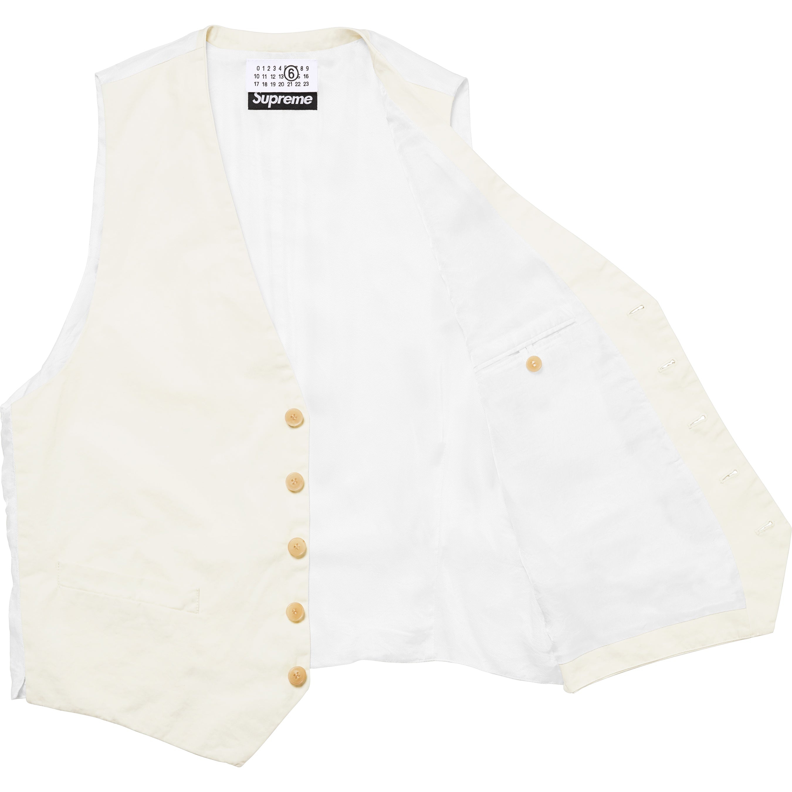 Supreme Supreme MM6 Maison Margiela Washed Cotton Suit Vest (SS24) - Cream - $268