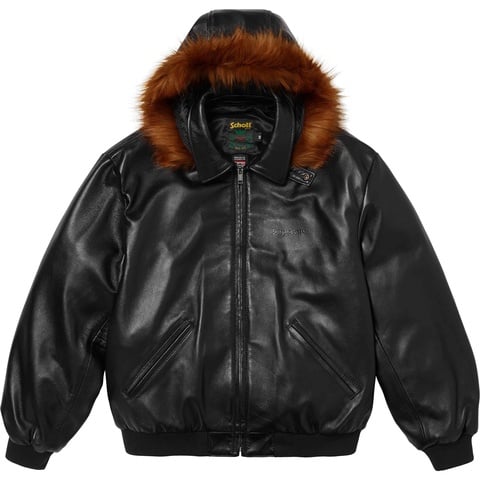 Supreme®/Schott® Hooded Leather Bomber Jacket - Supreme