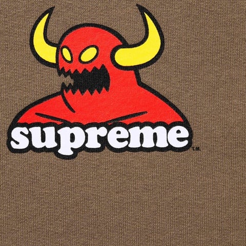 Supreme Supreme/Toy Machine Hooded Sweatshirt - Dusty Brown