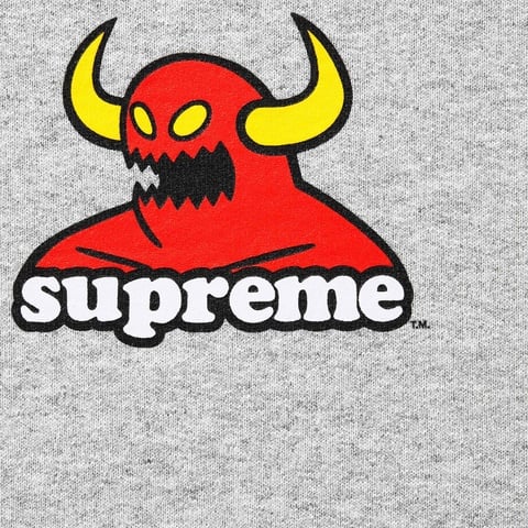 Supreme Supreme/Toy Machine Hooded Sweatshirt - Heather Grey