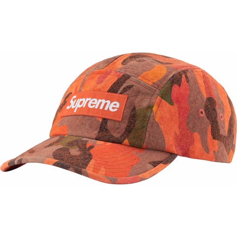 Supreme Washed Canvas Camp Cap - Orange Camo