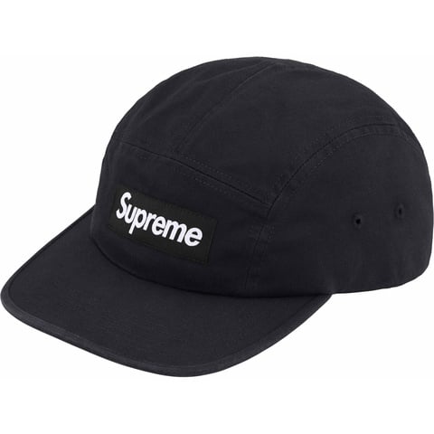 Supreme Washed Chino Twill Camp Cap - Black