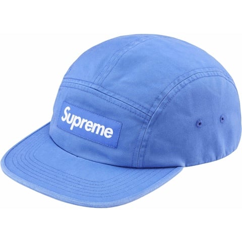 Supreme Washed Chino Twill Camp Cap - Light Royal