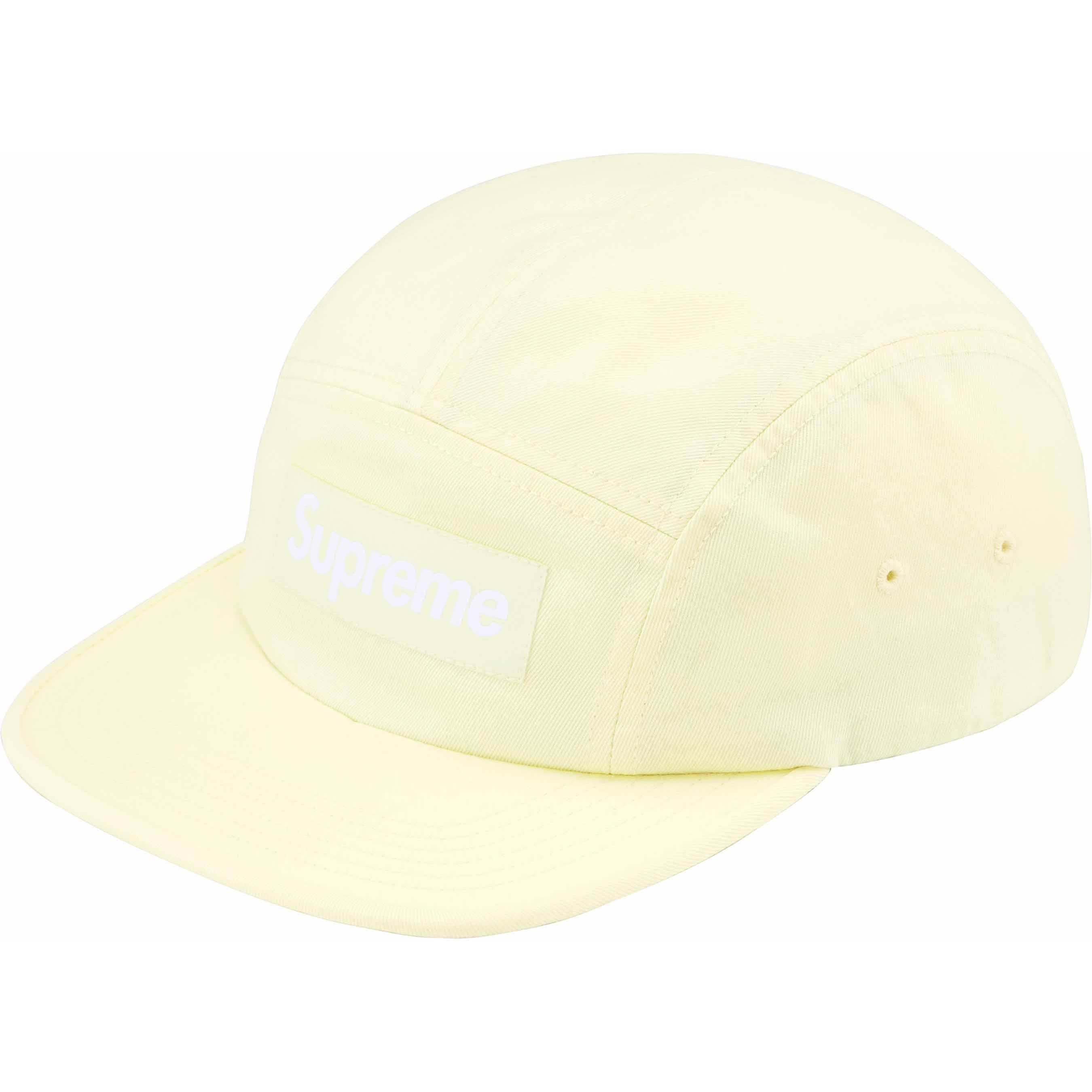 Supreme Washed Chino Twill Camp Cap (SS24) - Light Yellow - $48