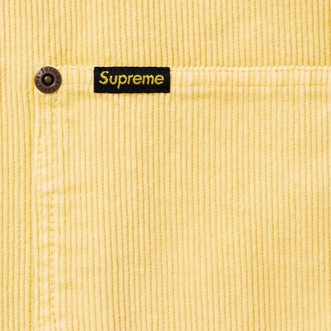 Supreme Washed Corduroy Zip Up Shirt - Yellow