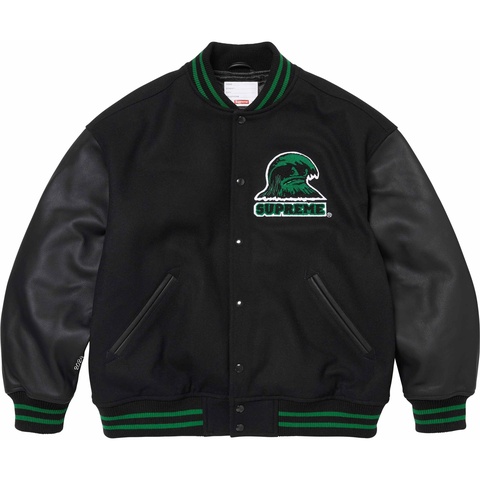 Supreme Wave Varsity Jacket - Black