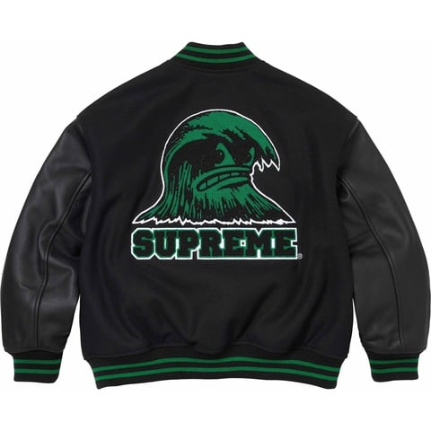 Supreme Wave Varsity Jacket - Black