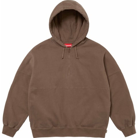 Supreme Wrapped Half Zip Hooded Sweatshirt - Dusty Brown