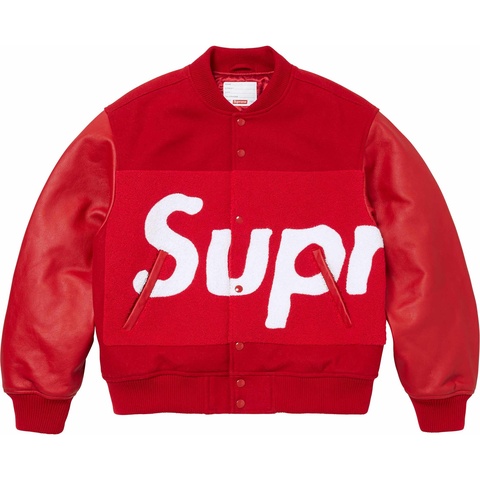 Supreme Big Logo Chenille Varsity Jacket - Colorway