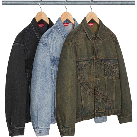 服/ファッション Supreme S Logo Denim Trucker Jacket M Supreme S Logo Denim Trucker Jacket Dirty Green Men's - SS24 - US