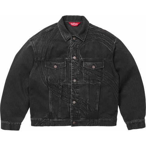 ☆最値下げ☆Supreme Denim Trucker Jacket Sサイズ Supreme Shibori Denim Trucker Jacket 'Black White' SUP-SS23-014