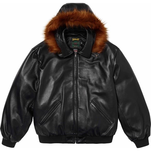 Supreme®/Schott® Hooded Leather Bomber Jacket - Supreme