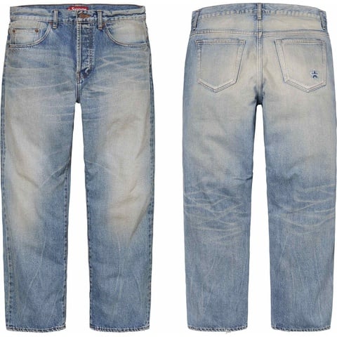 Distressed Loose Fit Selvedge Jean - Supreme