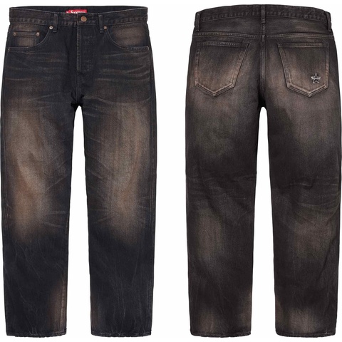 Distressed Loose Fit Selvedge Jean - Supreme