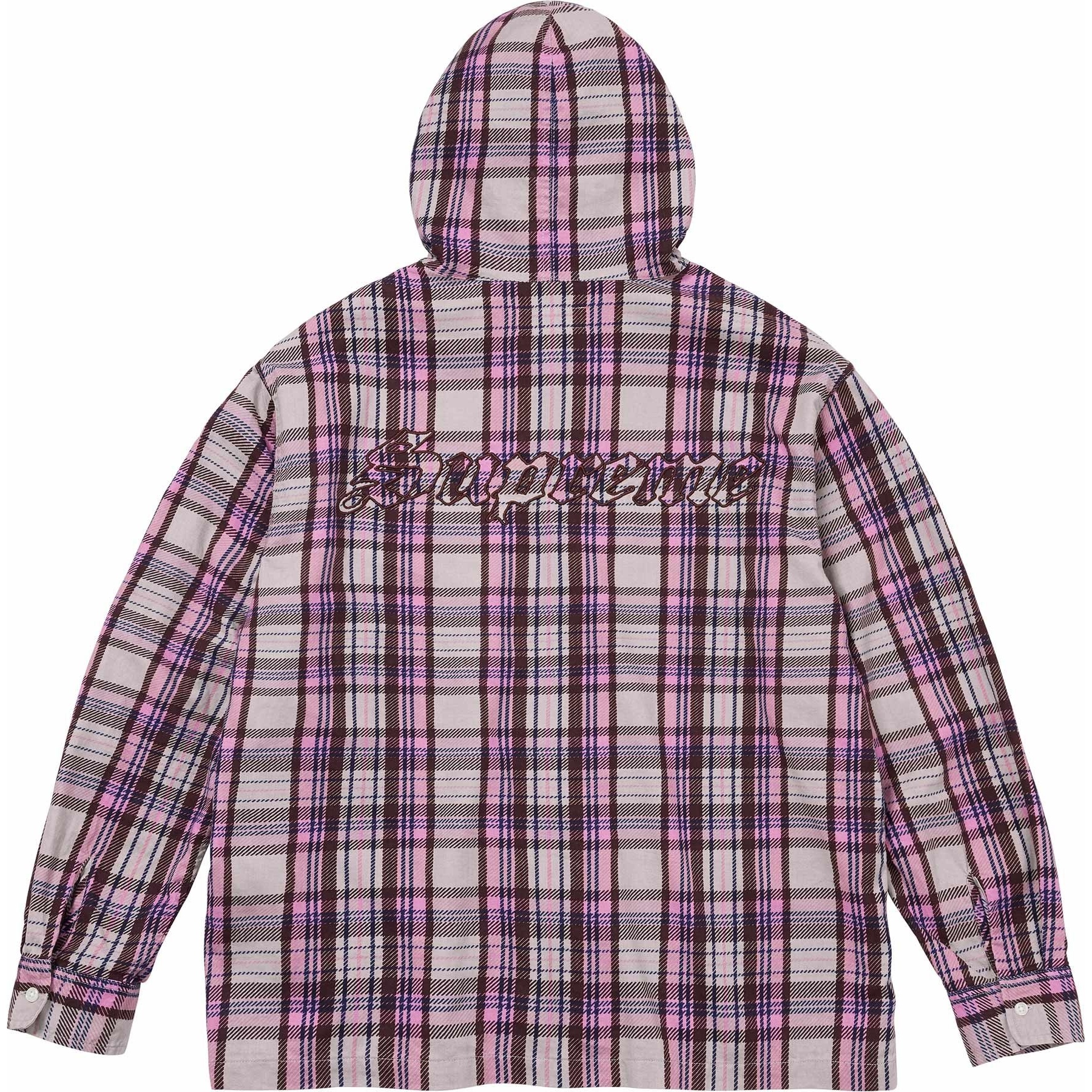Supreme Printed Hooded Flannel Shirt (SS24) - $138