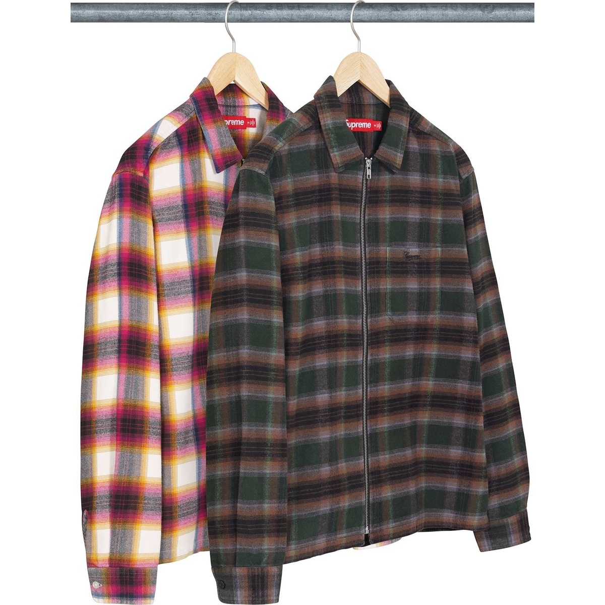 Shadow Plaid Flannel Zip Up Shirt - SupremeCommunity