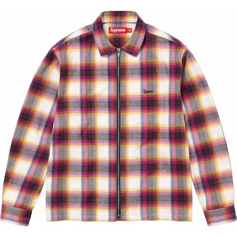 Shadow Plaid Flannel Zip Up Shirt - Supreme
