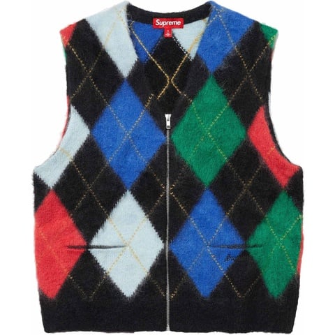 y*i様 SUPREME 24SS BRUSHED ARGYLE ZIP UP Brushed Argyle Zip Up Vest - spring/summer 2024 - Supreme