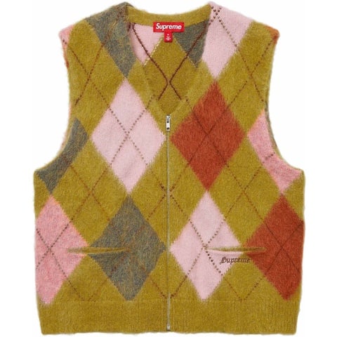 トップス Supreme Brushed Argyle Zip Up Vest Brushed Argyle Zip Up Vest - spring/summer 2024 - Supreme