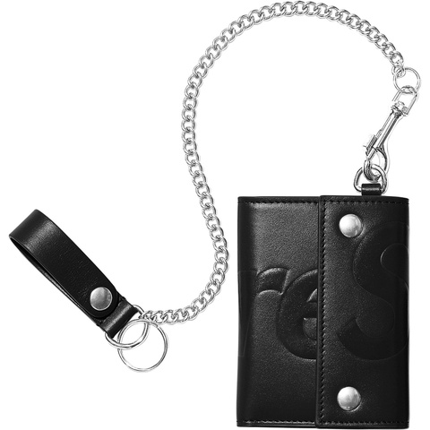 Supreme Leather Chain Wallet - Black