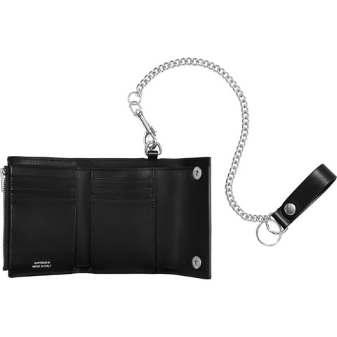 Supreme Leather Chain Wallet - Black