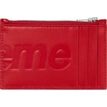 Supreme Leather Zip Card Holder (SS25) - Red