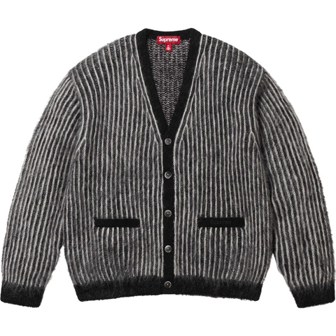 Supreme 2-Tone Mohair Cardigan - Black
