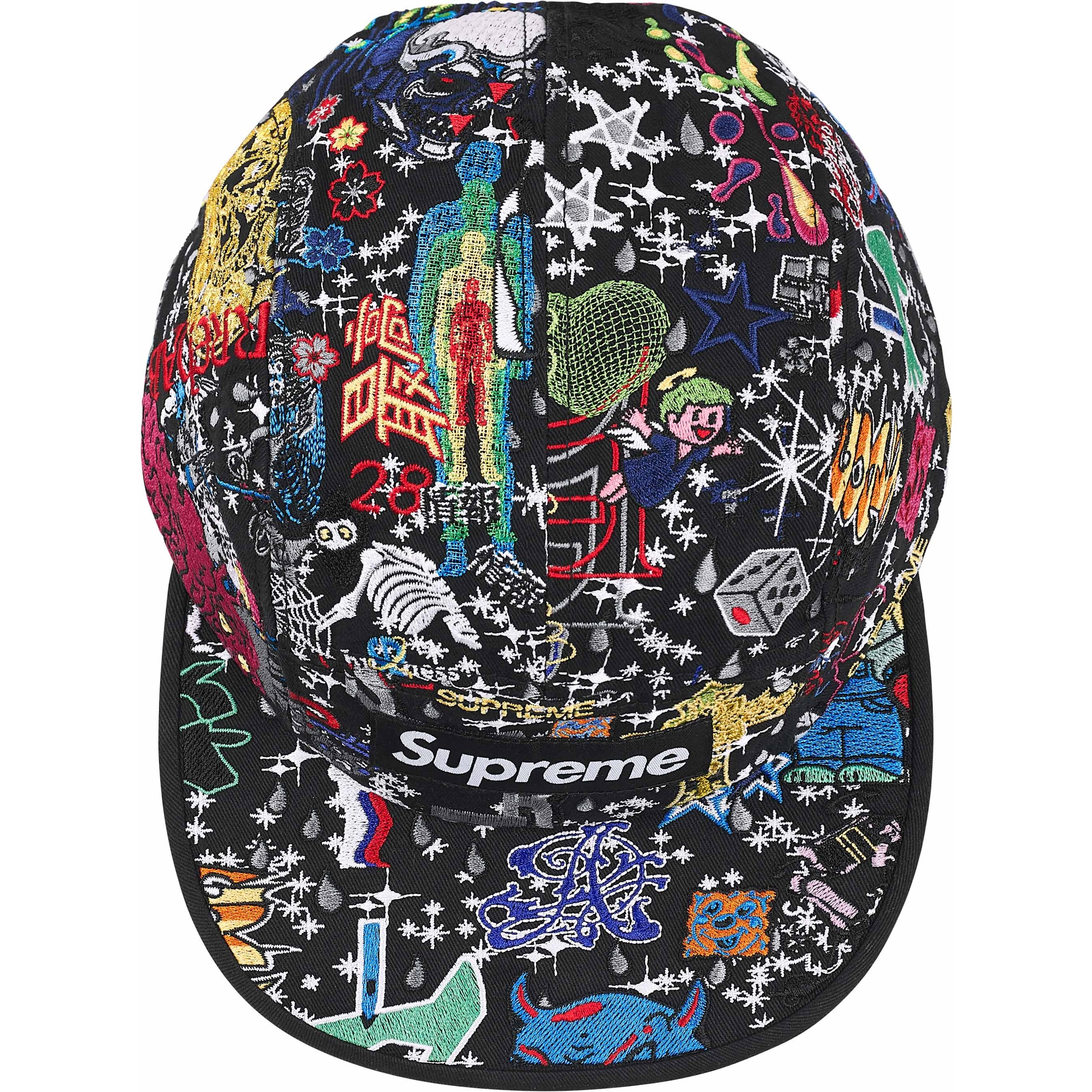 Supreme AOI Embroidered Camp Cap (SS25) - Black - $68