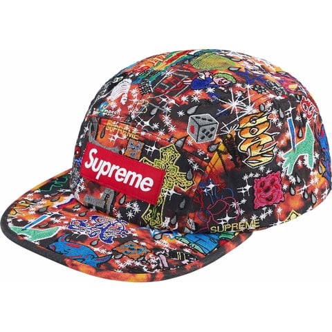 Supreme AOI Embroidered Camp Cap - Flames