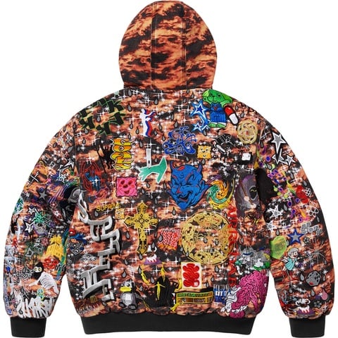 Supreme AOI Embroidered Hooded Work Jacket - Flames