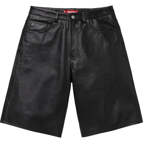 Supreme Baggy Leather Short - Black