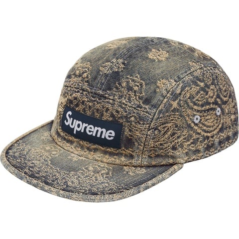 【希少】Supreme Jacquard All Over Camp Cap Supreme Bandana Jacquard Denim Camp Cap All cotton 13 oz. denim