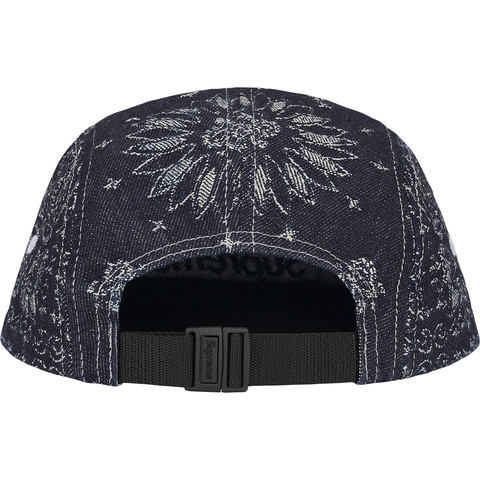 【美品】Supreme Bandana Camp Cap Supreme Bandana 5 Panel Box hat Logo Spell Out Camp Cap Leather